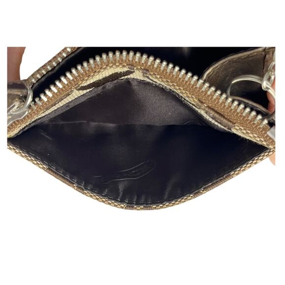 Coach Brown Signature Canvas & Bronze Leather Key Holder Card Case - Picture 5 of 7